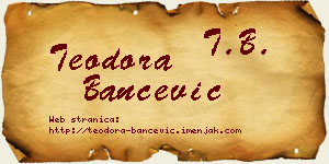 Teodora Bančević vizit kartica
